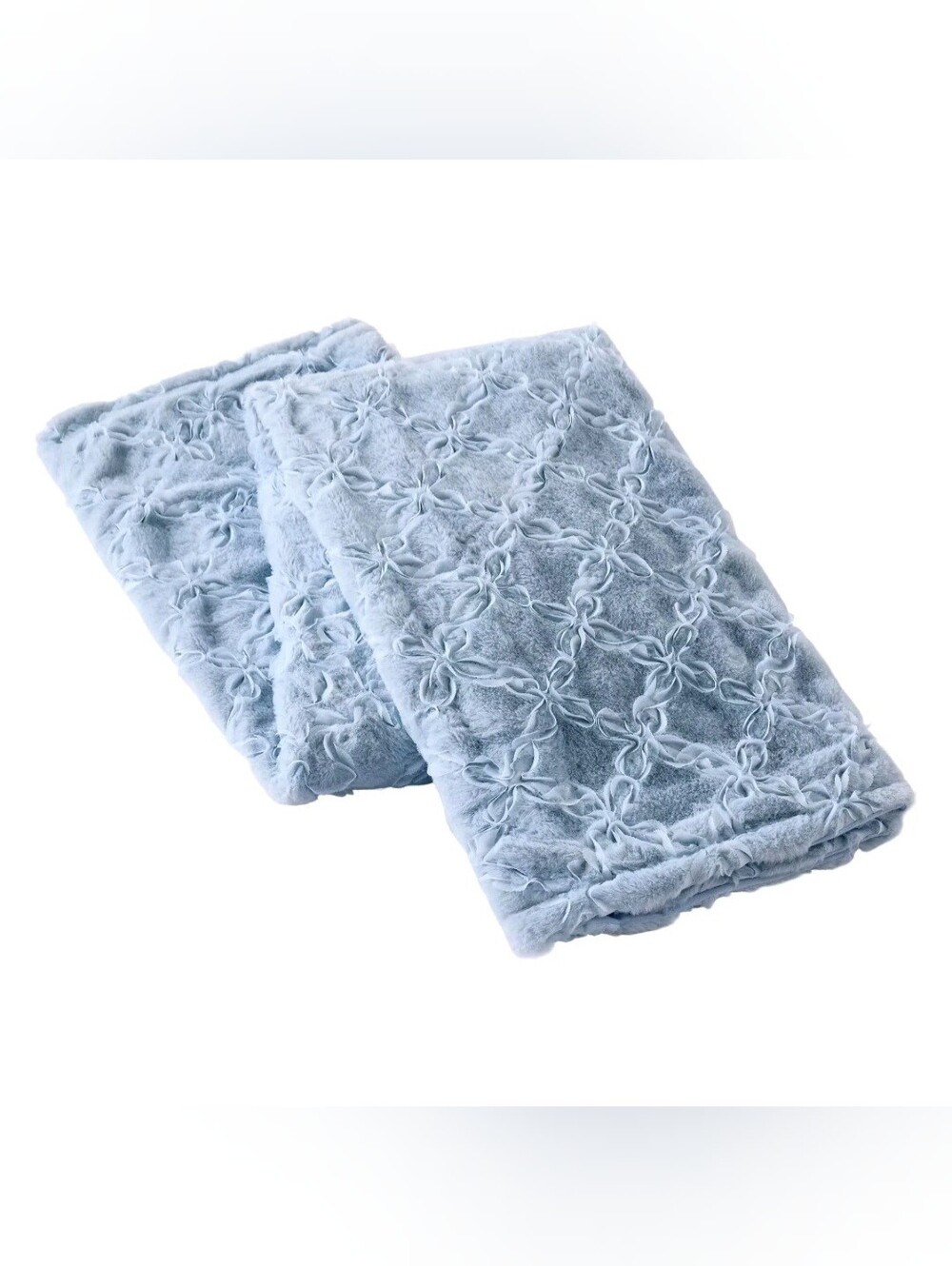 Bow Throw Blanket Blue by Makers Collective NEW